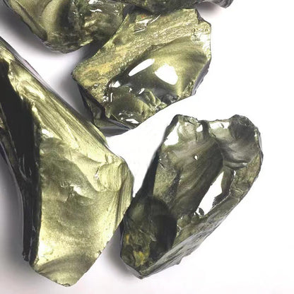 Erliway 1.25-2" Natural Golden Sheen Obsidian Raw Stone and Healing Crystals, Rough Stone for Tumbling, Cabbing, Fountain Rocks, Decoration, Raw Crystal and Healing Stones for Polishing, Wicca & Reiki