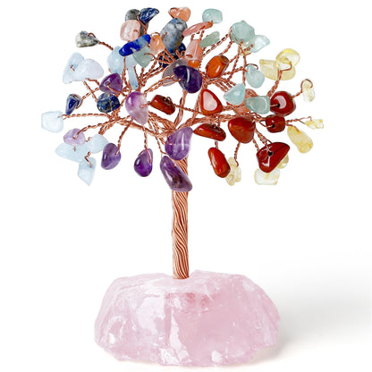 YATOJUZI 7 Chakra Natural Healing Crystal Tree Office Desk Decor Cubicle Decorations Meditation Accessories Money Fengshui Trees of Life Gifts for Women 3.93"-4.52"