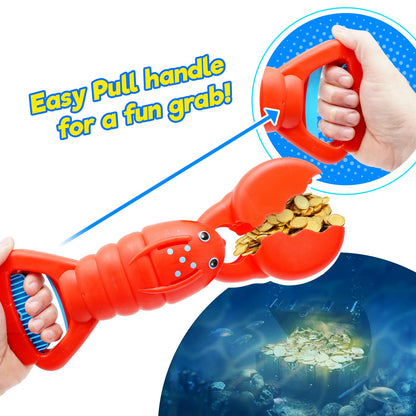 JA-RU Lobster & Shark 13.5" Jaw & Claws Plastic Sand Digger Grabber - Kids Beach & Sandbox Toys (2 Units) Ass-4009-2s
