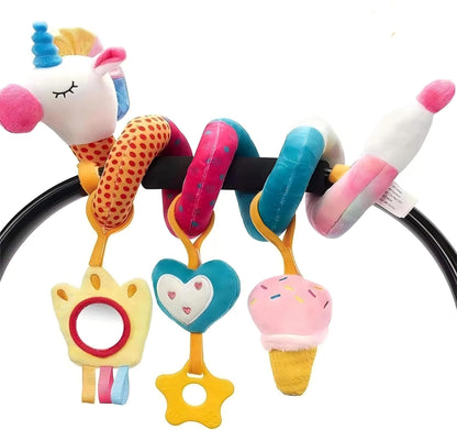 GZYFUVALW Spiral Car Seat & Stroller Activity Toys-Baby Sensory Toys for Babies 0-12 Months Boys Girls - Hanging Toys Carseat Crib Stroller, withbRattle, Mirror, Crinkle, Squeaky Baby Gifts 02