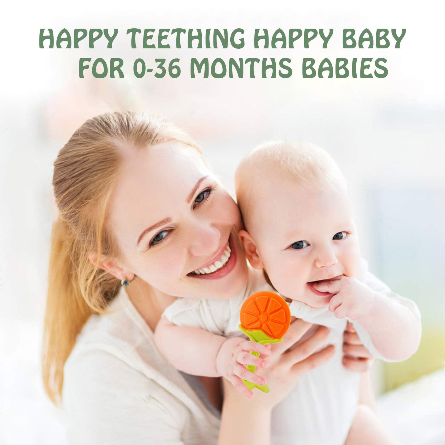 Baby Teething Toys for 0-6 6-12 Months (5 Pack) - Tinabless Food Grade Silicone Teething Mitten&Teething Relief Toys Set, BPA-Free, Freezer Safe for Infants and Toddlers, Silicone Baby Teethers(Green)
