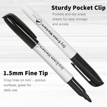 V-Opitos 144 Pack Fine Tip Dry Erase Markers - Bulk Whiteboard Erasable Black Markers, Ideal for School Classroom Office Supplies, Non-Toxic & Easy Clean for White board