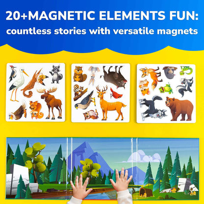 QUOKKA Travel Magnetic Puzzles for Toddlers 1-3 – 20+Pcs Forest Game with Extra-Long Play Book – Fun Travel Game Toy for Kids Ages 3-5 – Strong Magnets for Car Activities – Fun Toddler Puzzle Ages 2-4