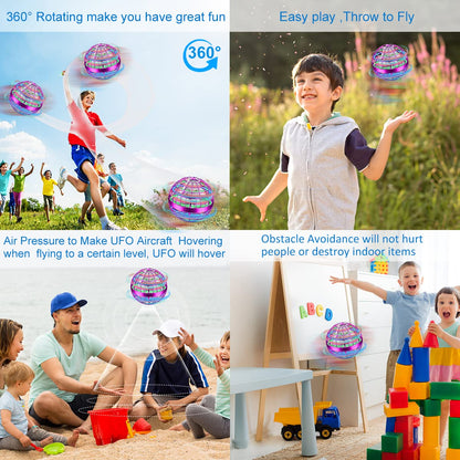Junywell 2026 Flying Orb Ball Toy, Hover Ball Fly Fidget Spinner, Cool Toys Gifts for 6 7 8 9 10 11 12+ Years Old boy Girls Teens, Hand Mini Drone Cosmic Globe, Indoor Outdoor Toys Purple