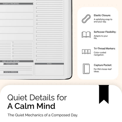 Panda Planner Pro A4 Daily Planner 2026 – 6 Month Large 8.5x11 Undated Academic & Productivity Planner with Daily, Weekly & Monthly Calendar, Work Planner, Goal Tracker, Habit Tracker & Personal Development Organizer – Black