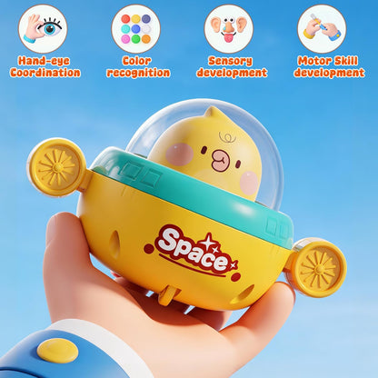 NUMBERFUN 4PCS Animals Car Toys for Toddlers 1-3,Press and Go Car Toys for Ages 0-2,Baby Toys 6-12-18 Months,Spaceship 1 Year Old Boy Toys,First Birthday Gifts Toddler Toys for 1 Year Old Boy & Girl