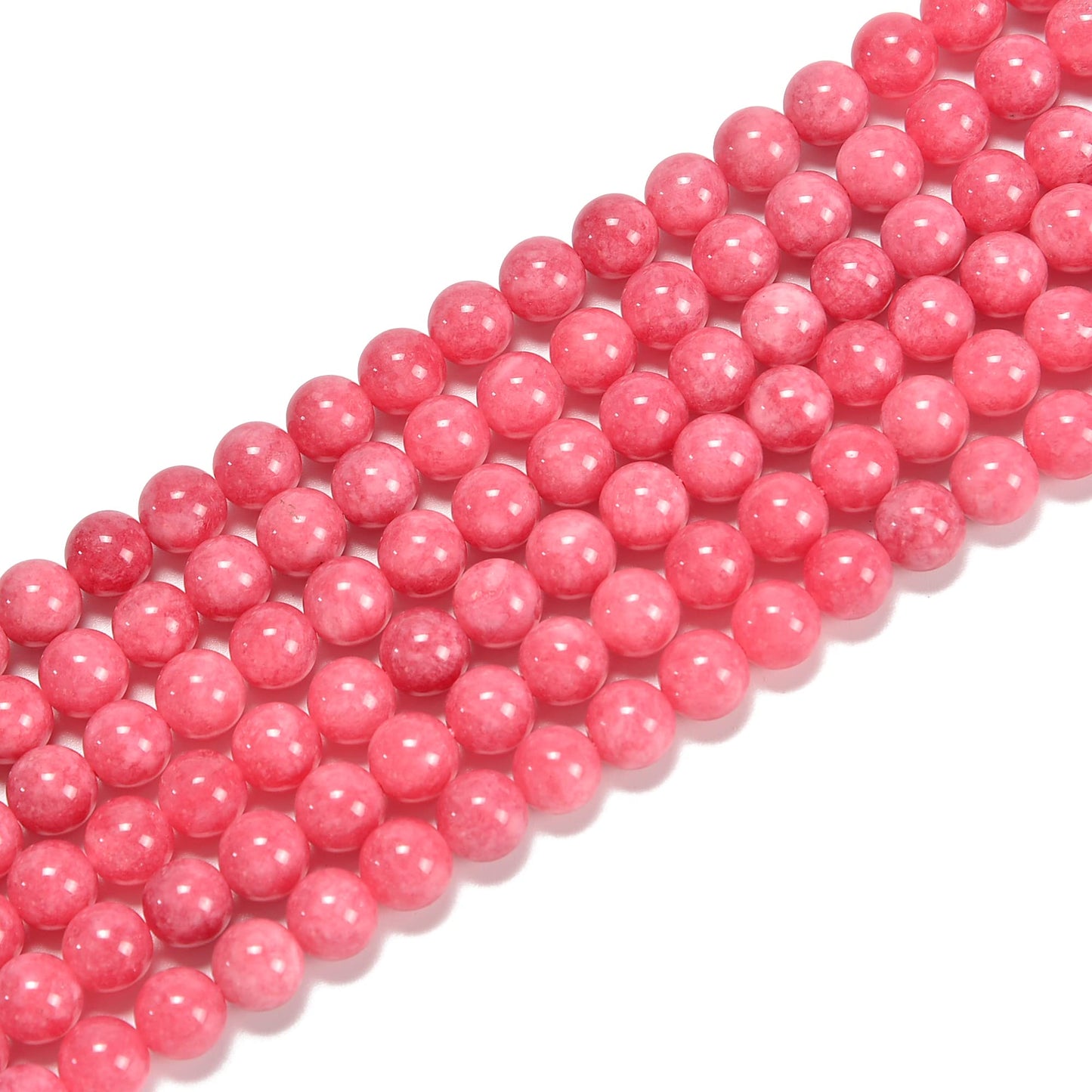 jodaying 10mm Rhodonite Dyed Jade Smooth Round Natural Gematone Loose Beads for Jewelry Making DIY Findings 1 Strand 15"