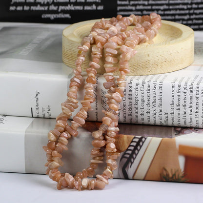 31 inches Chip Stone Loose Gemstones Beads Drilled Strand for Jewelry Making (Sunstone)