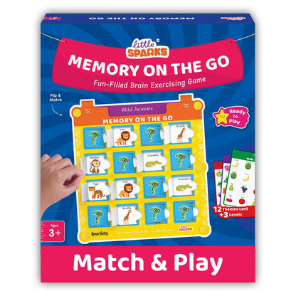 Smartivity Memory Game for Kids Ages 3+ Years | Fun Matching Game - 12 Theme Cards & 3 Level Challenges I Birthday Gift for Boys & Girls I Preschool Learning Toy for 3,4,5,6 Years Age