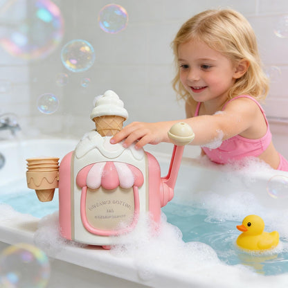 Ice Cream Bath Foam Machine | ABS, 9.1in X 3.1in X 8.1ín, Bubble Maker | Bath Toy for Boys & Girls Ages 4+ | Soap Dispenser with Ice Cream Buckets