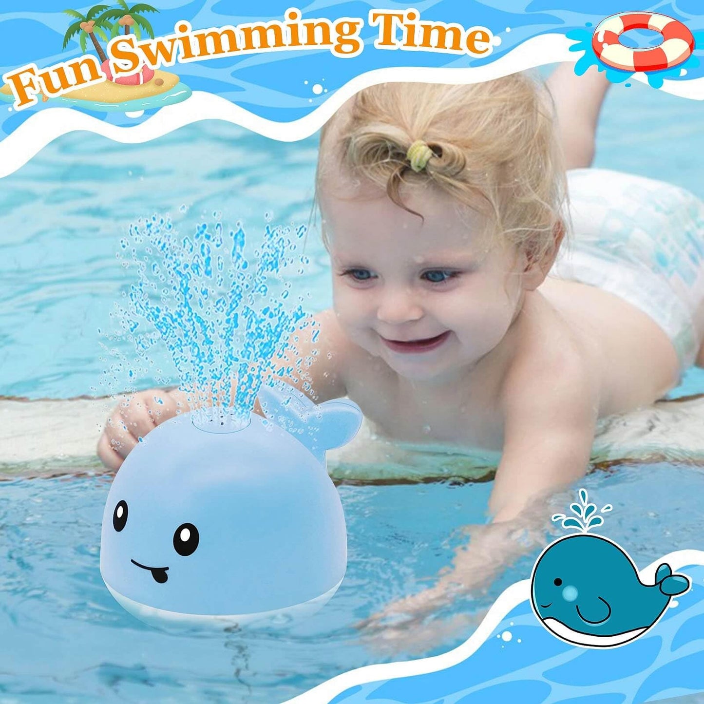 Bath Toys for Babies 6-12 Months - Water Table Accessories Pool Toys for Toddlers 1-3 - Light Up Whale Bath Toy Sprinkler - Bathtub Bathtime Fountain Baby Shower Toy 1st Birthday Girls Boys Gifts