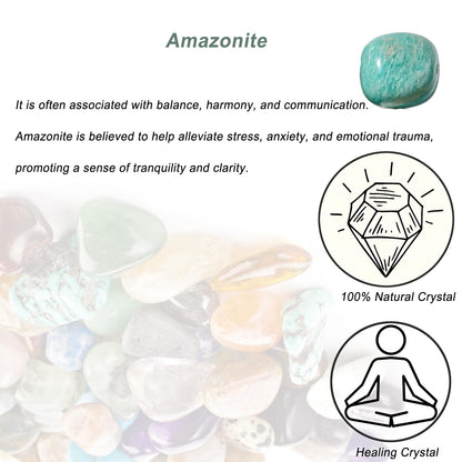 Erliway Amazonite Healing Crystal Stones, 1.25-2.0" Large Reiki Healing Gemstones Natural Tumbled Polished Stones for Energy Witchcraft Therapy Meditation