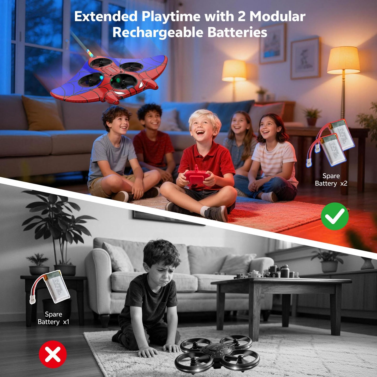 RC Plane Spider Toys for Kids, 2.4Hz 3.5CH Foam Remote Control Airplane with Altitude Hold, One Button Takeoff/Landing, 360° Stunt Flips, LED Lights, Ideal Gift for Kids, Boys & Girls Beginners