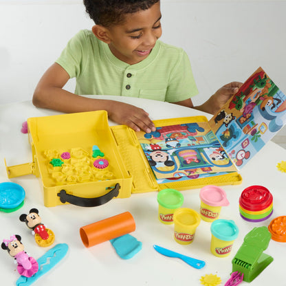 Play-Doh Disney Junior Mickey Mouse Clubhouse, Shape a Story Playset, Storage & Travel, Arts & Crafts Preschool Toys for Kids 2+