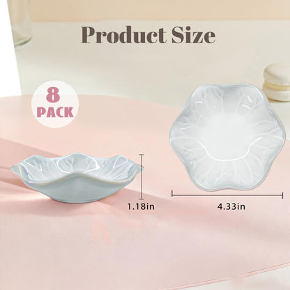 AmaCielo Ceramic Jewelry Tray, Ring Dish, Key Bowl Ceramic Tray 4.33 Inch, Ttrinket Dish Jewelry Dish, Desktop Decoration, Gifts for Mother Girlfriend Daughter,Mother's Day Gift (1Pcs-Lotus Leaf)