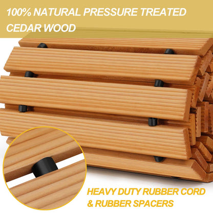 TONAHUTU 8FT Wooden Garden Pathway, Roll Out Wooden Pathway Weather-Resistant Walkway for Outdoor Patios 17" W Roll Out Hardwood Walkway with Non-Slip Surface Wedding Party Pathways (Straight)