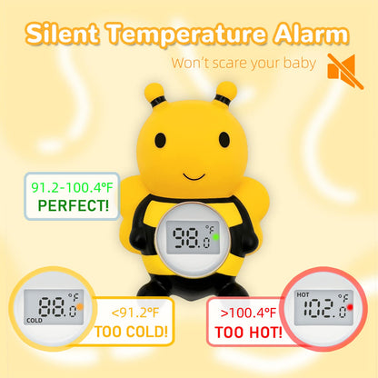 Baby Bath Thermometer Floating Toy - CPC Certified | IP68 Waterproof Water Temperature Thermometer for Bathtub, Tub Toy Gift for Newborn Baby Shower, Infants, Toddlers, Kids (Bee)