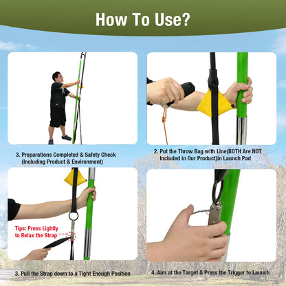 Lichtund Slingshot Arborist Throw Line Rope Launcher with Trigger Sling Shot for Adults