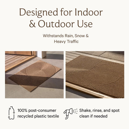 HEYMAT Sand Front Door mat, Indoor Outdoor entryway Rug Waterproof, Modern Scandinavian Home Decor, Non-Slip, Fall Doormat, 2x3 Washable Rug - Beige