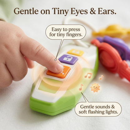 YINGZHIXING Toy Car Keys for Toddlers 1-3, Soft Silicone Baby Teething Toys with Gentle Lights and Sounds, Non-Toxic Lightweight Pretend Play Sensory Toys for 1 Year Old Boy Girl Birthday Gifts,(blue)