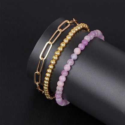 Harry and Henry Gold Beaded Bracelets for Women Gold Crystal Stackable Bracelets for Women Elegant Bead Bracelet Set Boho Jewelry Gift