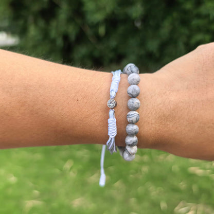 Crgwxzl April Birthstone Bracelets for Women Men,Healing Crystal Protection Stone Map Stone Beads Bracelet,String Wrap Zodiac Month Bracelets Birthday Jewelry Gifts