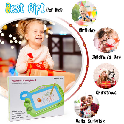 Toddler Toys for Girls Boys Age 3 4 5 Year Old, Magnetic Drawing Board with 1 Pen, Erasable Writing Doodle Board for Kids with 2 Stamps, A Etch Birthay Gift for 3 Year Old Travel Toys Sketch Boards