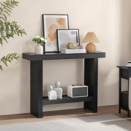 MAHANCRIS Console Table, 39.4'' Black Entryway Table for Hallway, Narrow Sofa Table Behind The Couch, Modern Foyer Tables for Entrance, Living Room, Corridor, Easy Assembly, Black CTHB16801