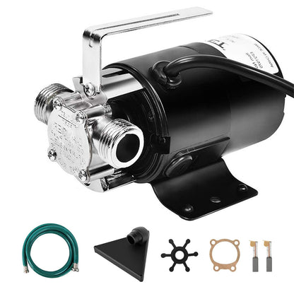 Goplus Water Transfer Pump, 115V 1/10HP 330GPH Portable Electric Utility Pump with 6FT Suction Hose Kit, Remove Water from Garden, Flooded Basements, Rain Barrel, Water Bed, Pool, Ponds and Aquariums