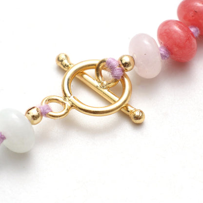 Gempires Smooth Beads Colorful Bracelet Handmade Beaded Crystal Jewelry Hypoallergenic Healing Gemstone Bracelets For Women 8 Inch Gold Plated Elegant Gift For Her