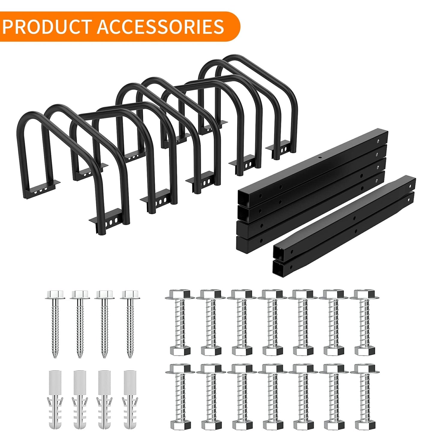 WALMANN 5 Bikes Floor Bike Stand, Bike Parking Rack Garage Bike Storage Stand Indoor/Outdoor 22-28" Wheel Stand, Max. Tire Width 2.1"