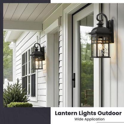 NAXTTII Outdoor Wall Lamps Exterior Lighting Fixtures 22 Inch Height Porch Light with Water Ripple Glass E26 Socket