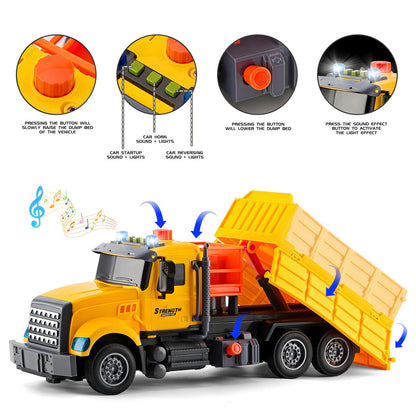 2Pcs Large-Size Construction Engineering Truck Toy Set,Lifting Arm Crane & Lifting Transport Truck Construction Toys,for 3 4 5 6 7 Year old Boys Kids Toddlers Birthday Christmas Gift