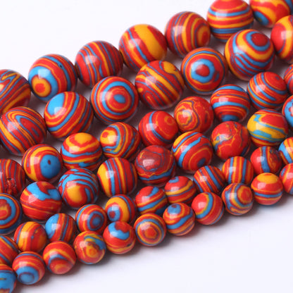45PCS 8MM Beads Red Malachite Beads Round Loose Beads Natural Gem Beads for Jewelry Making 15"