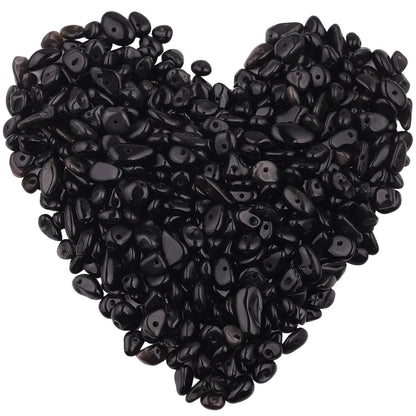 400pcs Natural Chip Stone Beads for Jewelry Making Obsidian 5-8mm Irregular Gemstones Healing Crystal Loose Rocks Bead Hole Drilled for Ring Earrings Necklace Bracelet Making DIY Art Crafts