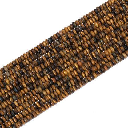 BEADIA Natural Yellow Tiger Eye Disk Stone Beads 4x2mm 160pcs Rondelle Loose Semi Gemstone Beads for Jewelry Making Design