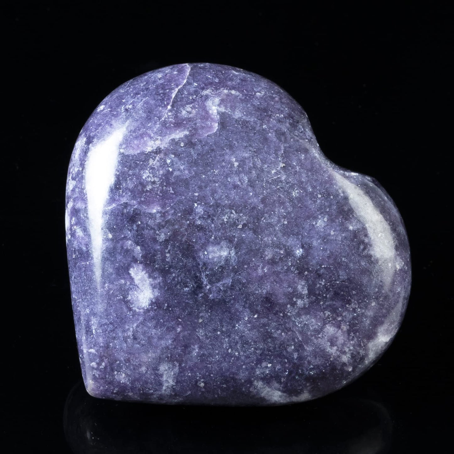 Crocon® 50mm Lepidolite Heart stone Big Heart Shape Puff Stones Set 450+ Carats Pocket Crystal Healing Tumble Collection Palm Worry Stone Good Luck Charm Meditation Gift Craft Home Decor