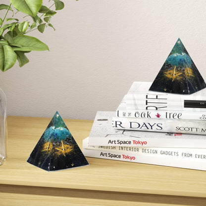 EternalOrgone Tree of Life Orgone Pyramid for Positive Energy, Orgonite Blue Quartz&Obsidian Healing Crystal Pyramids for Reduce Stress Chakra Reiki Healing Meditation Attracts Lucky and Success