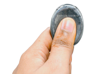Amazing Gemstone Hematite Worry Stone Crystals and Healing Stones - Worry Stones for Stress Relief Gifts - Piedra Crystal Fidget for Meditation,Relaxation - Unique Stocking Stuffers and Birthday Gift