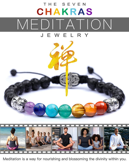 MIDDLUX Anxiety Relief Items, Chakra Bracelets, Crystals and Healing Stones, 7 Chakras Healing Crystals handmade bracelets, Yoga, Meditation, Stress Relief Gifts