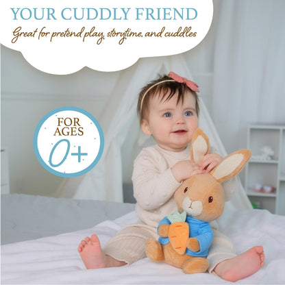 Beatrix Potter Peter Rabbit Plush with Carrot, 13 Inch Soft Stuffed Animal, Classic Peter Rabbit Toy for Babies, Toddlers, and Collectors