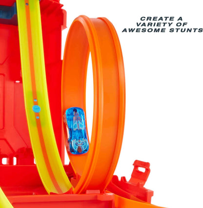 Hot Wheels Toy Car Set, Track Builder Unlimited Playset Fuel Can Stunt Box, 14 Component Parts & 1:64 Scale Vehicle