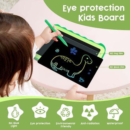 Teriph LCD Writing Tablet for Kids, Colorful Toddlers Toys Drawing Board, Educational Kid Toys, Doodle Pad Dinosaur Toy for 3 4 5 6 7 8 Year Old Boys Girls Birthday Party Xmas,8.5inch & Green