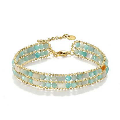 POMODA Boho Bracelets for Women Chakra Stackable Bohemian Bracelet Stack Energy Gemstone Crystal Healing Layered Summer Vacation Natural Stone Handmade Beach Jewelry for Women
