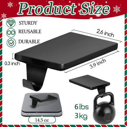 HMASYO Christmas Stocking Holders for Mantle Set of 4, Black Heavy Duty Iron Stocking Hangers Base, Low Profile Weighted Stocking Holder Hooks for Fireplace Tabletop Shelf Christmas Decoration