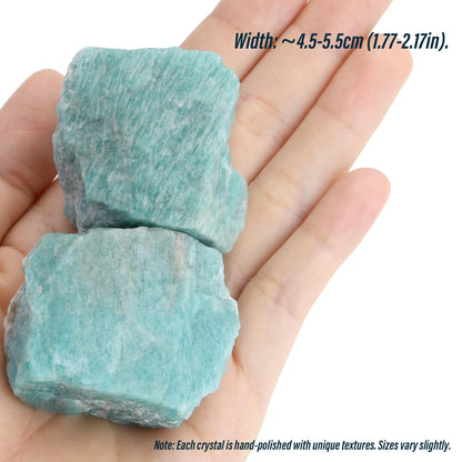XIANNVXI Amazonite 1.8-2.2" Large Raw Crystals and Healing Stones Natural Rough Crystal Rocks Tumbling Cabbing Polishing Fountain Rocks 1PCS