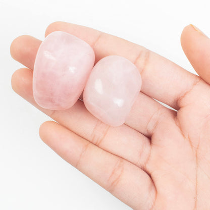 "300+ Carats, 2 Pcs Rose Quartz Polished Stones and Crystals, Tumbled Stones 2025mm Real Healing Stones for Beginners Used as Crystal Therapy, Meditation, Reiki, Thumb Stones Gift for Rock Collection"