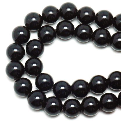 DIQIO Natural Black Agate Beads for Jewelry Making - Gemstone Crystal Beads Stone Beads for Bracelets, 6mm Black Noyx Round Loose Beads(58-60pcs, 6mm, Black Agate)