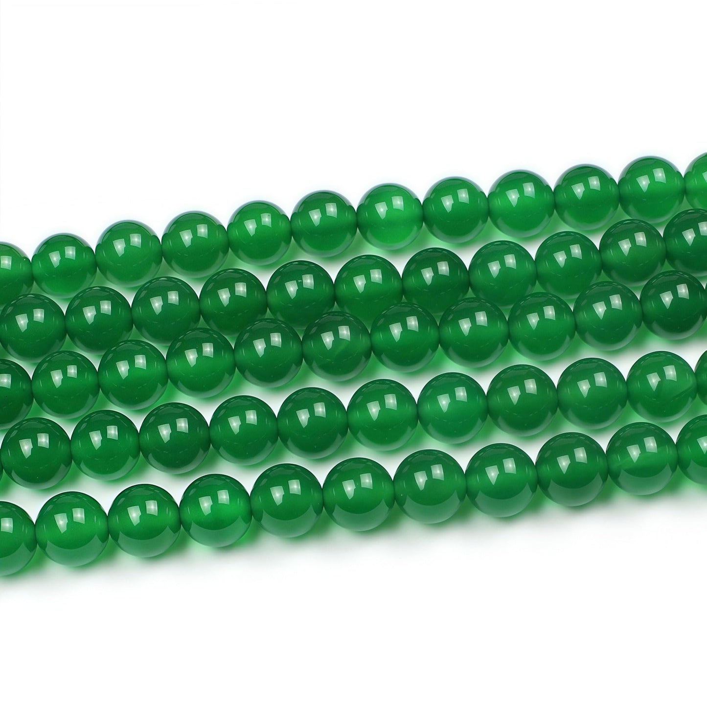 MJDCB 7A Natural Green Agate Round Stone Loose Beads for Necklace Bracelet Charms Jewelry Making 15"(10mm)