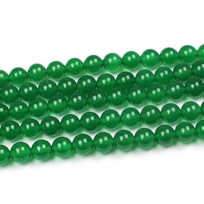 MJDCB 7A Natural Green Agate Beads Round Stone Loose Beads for Necklace Bracelet Charms Jewelry Making 15" (6mm)
